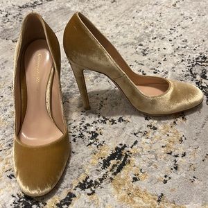 Brand new gianvito Rossi velvet gold heels